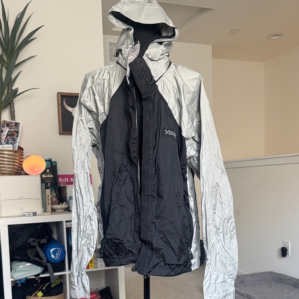 Marmot Black and Silver Hooded Jacket